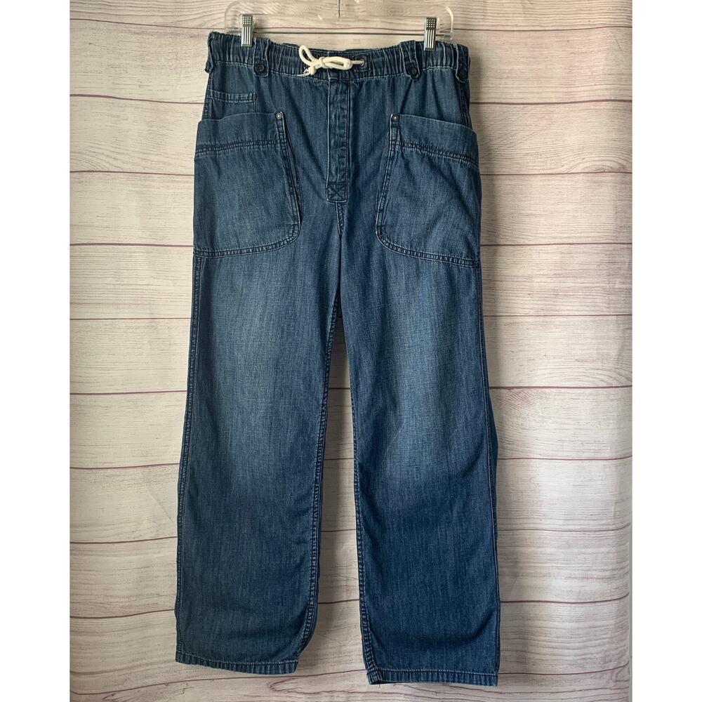 We The Free Free People Denim Jeans Cargo Utility Pants Drawstring Size S